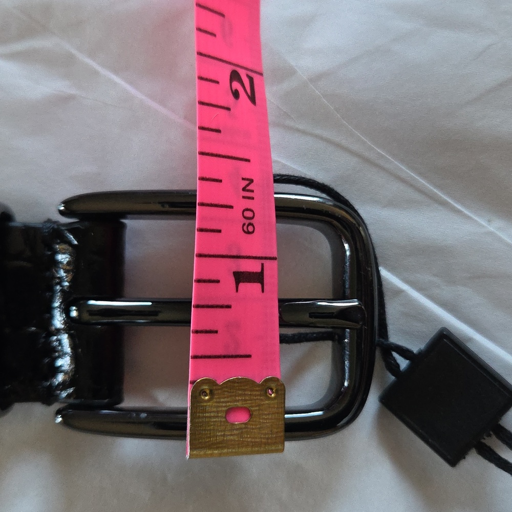 The Kooples Black Croc-Embossed Leather Belt - Picture 8 of 8